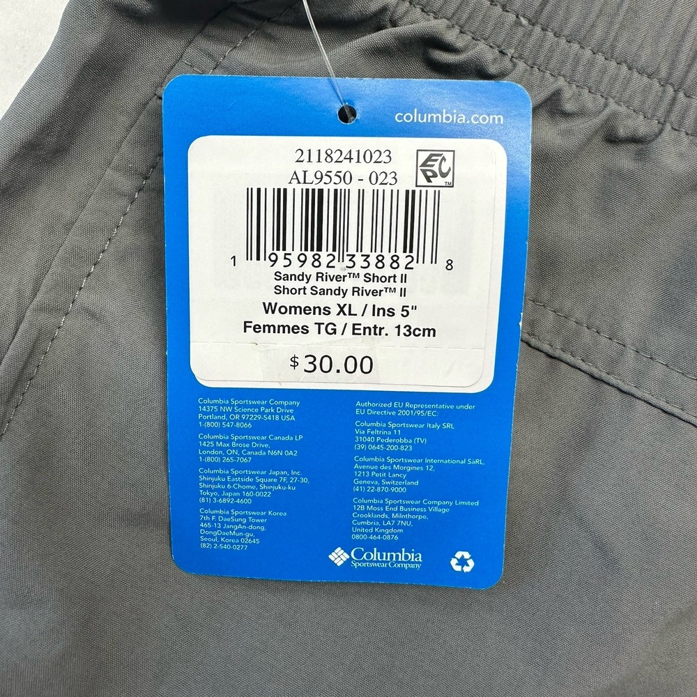 Columbia Women's Sandy River Shorts II‎ Size XL City Grey  5" Inseam - Picture 4 of 4
